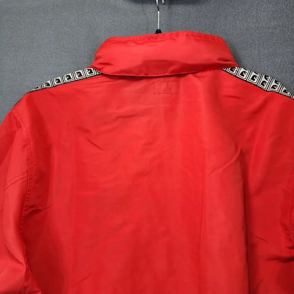 OBEY Worldwide Mens Jacket Large Red Windbreaker Hooded Outdoor Hiking Gorpcore